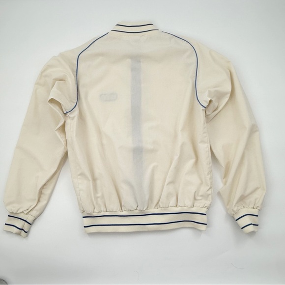 Vintage Velva Sheen GTE Jacket Cream Blue Trim Made in USA Size M - Picture 2 of 10